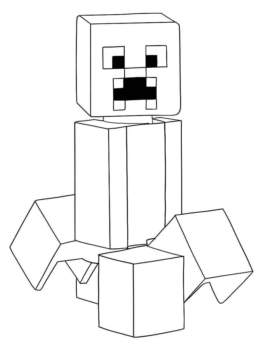 minecraft para colorir Fácil