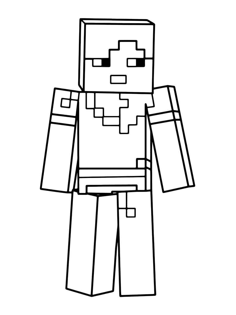 steve minecraft para colorir