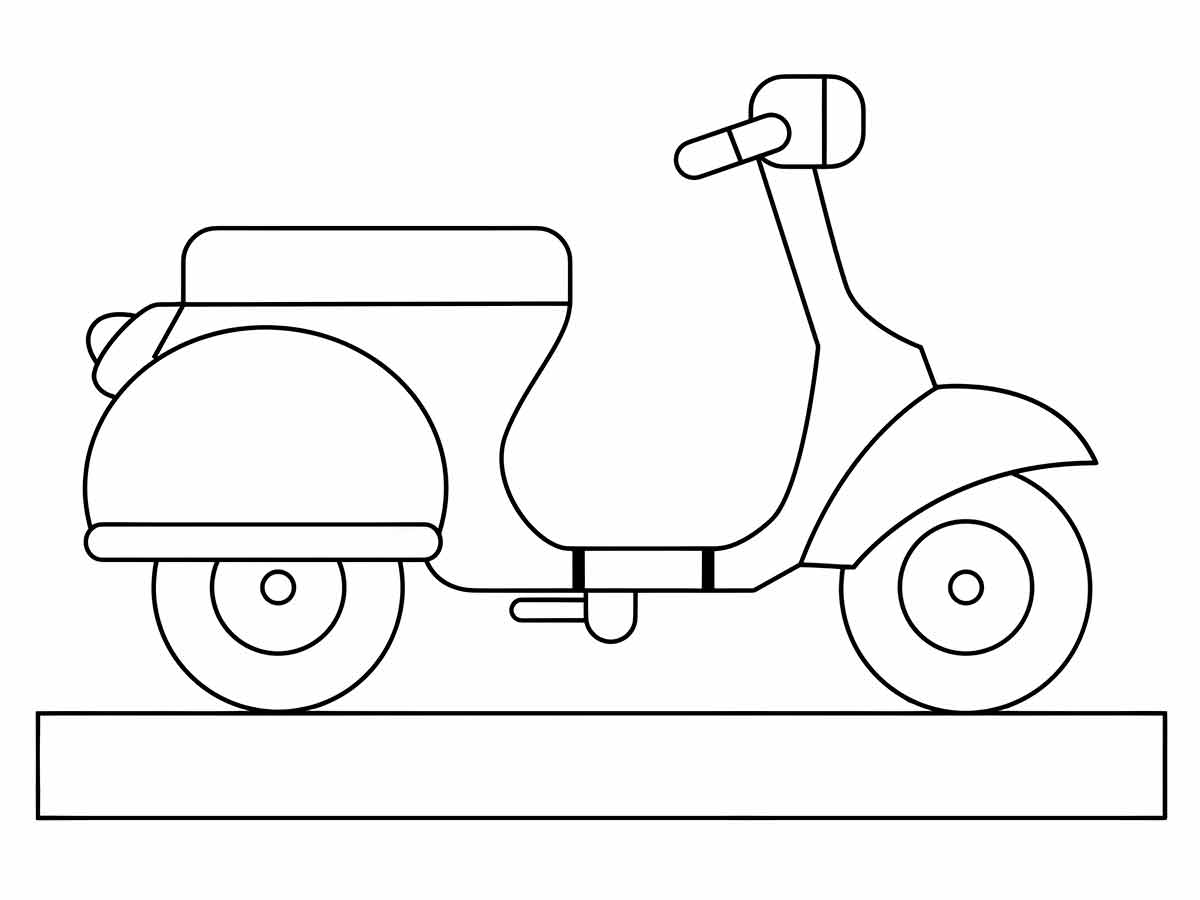 Desenho de Moto Biz para Colorir