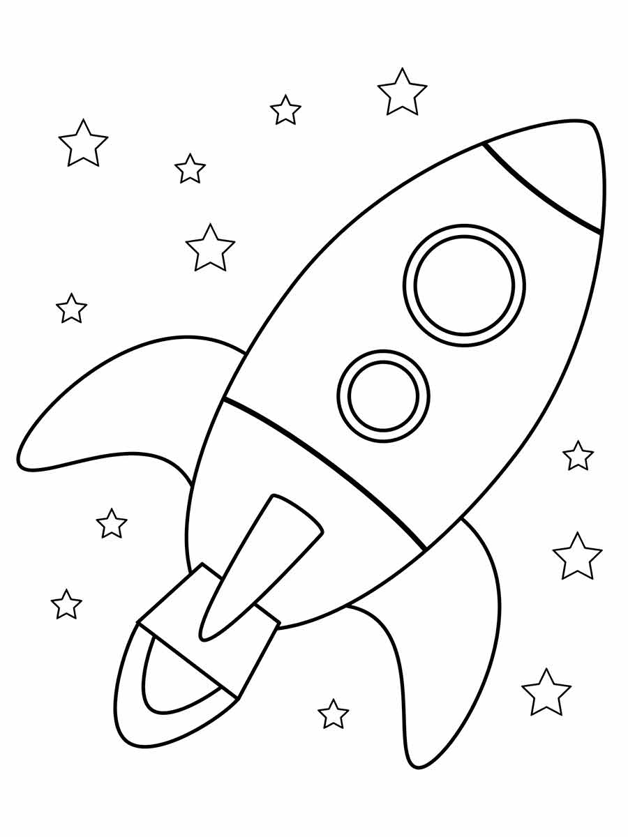 Desenho para Colorir de Nave Espacial