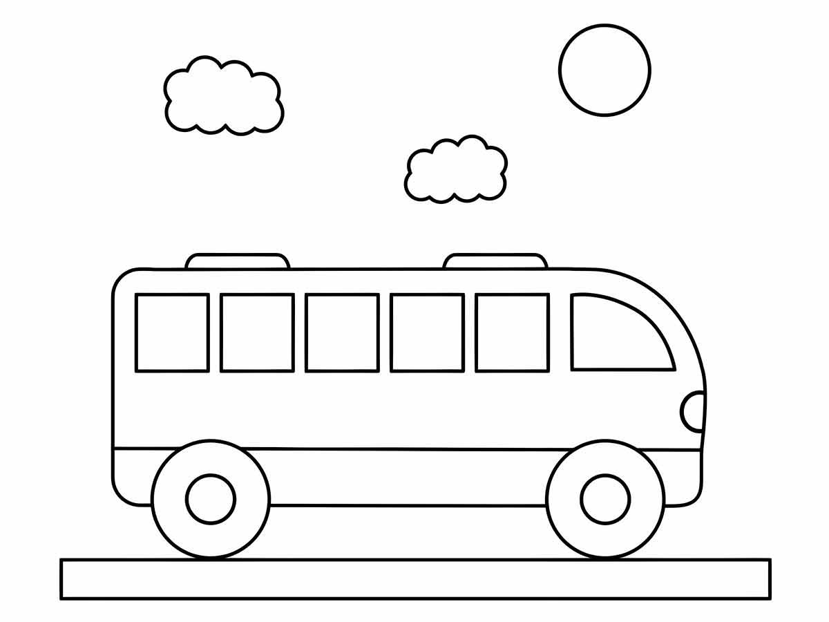 Desenho para Colorir de Ônibus