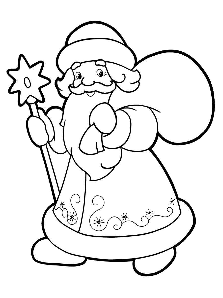 Desenho para Colorir de Papai Noel