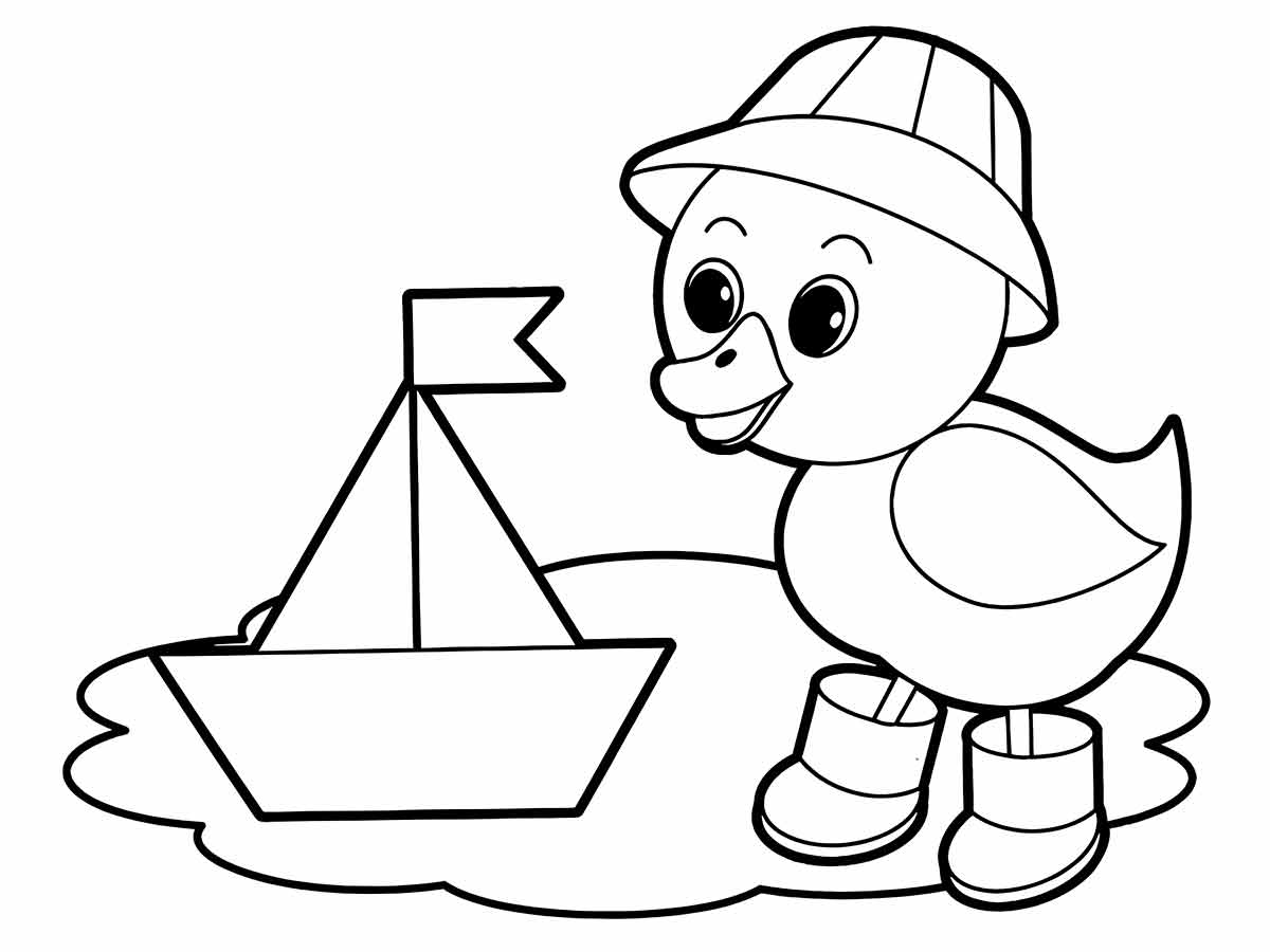 Desenho para Colorir de Pato Bebê