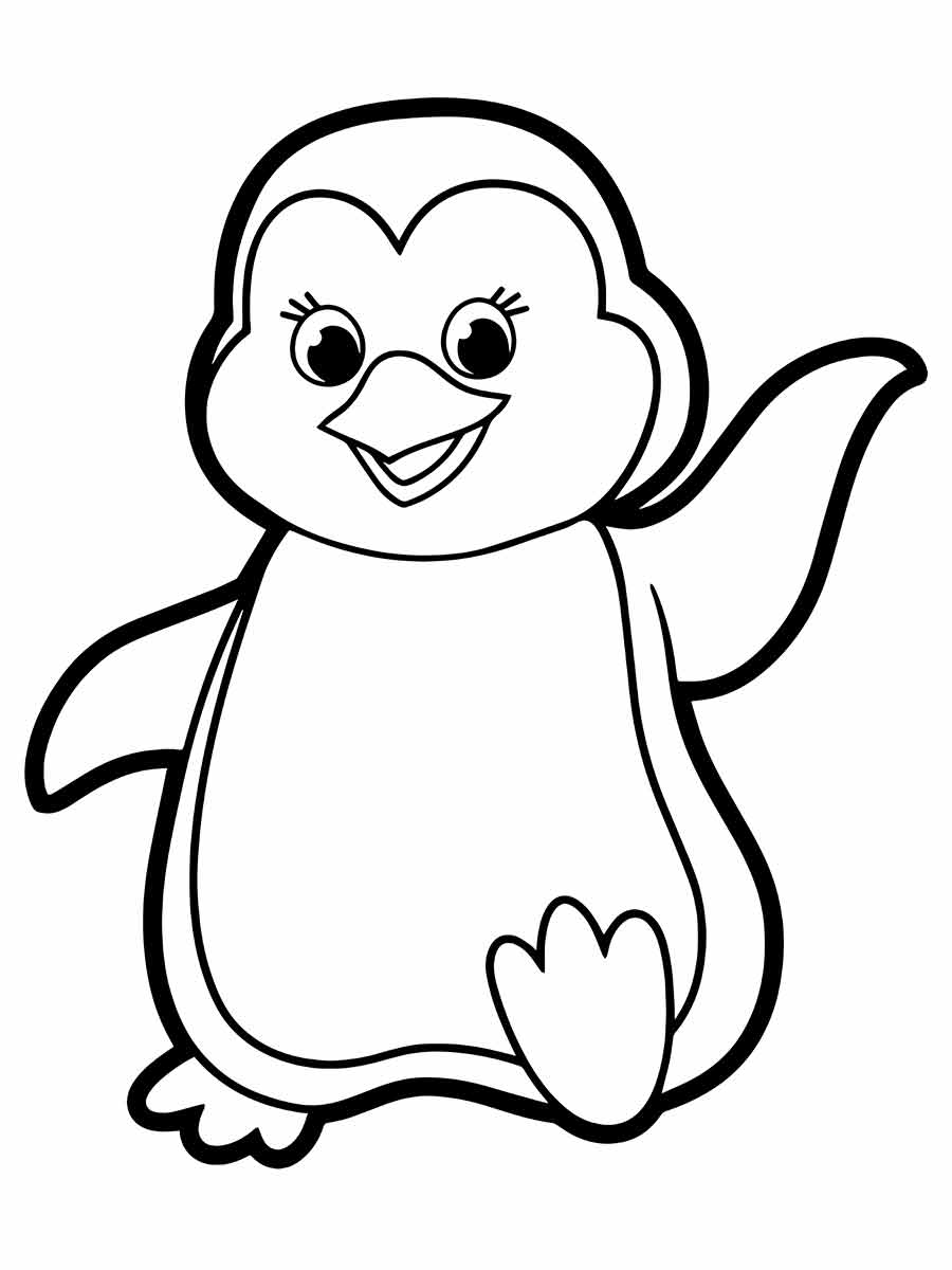 Desenho para Colorir de Pinguim