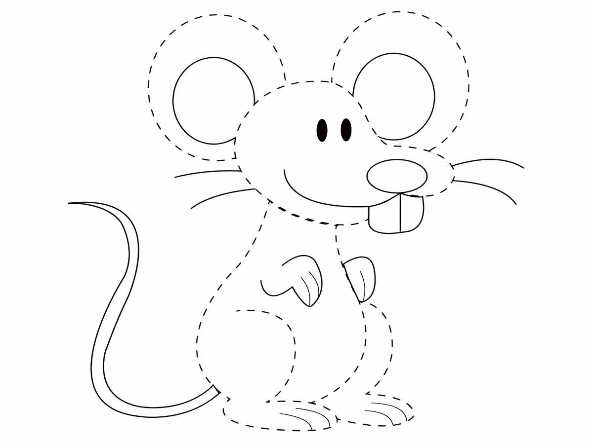 Desenho Infantil de Rato para Colorir