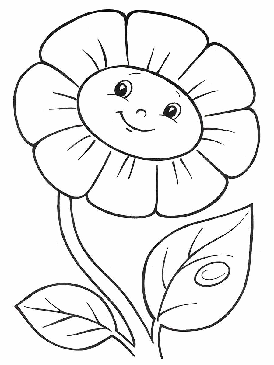 Desenho Infantil de Rosa para Colorir