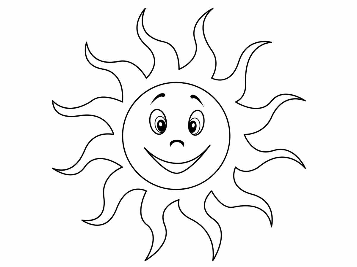 Desenho Infantil do Sol para Colorir