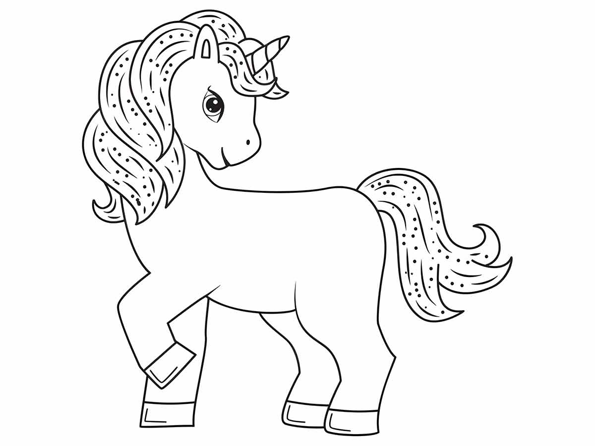 Desenho de Meninas e Unicorn Kawaii para Colorir - Colorir.com