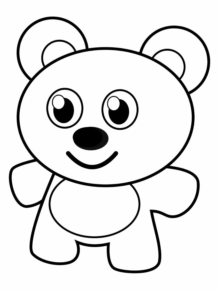 Desenho Infantil de Urso Bebê para Colorir