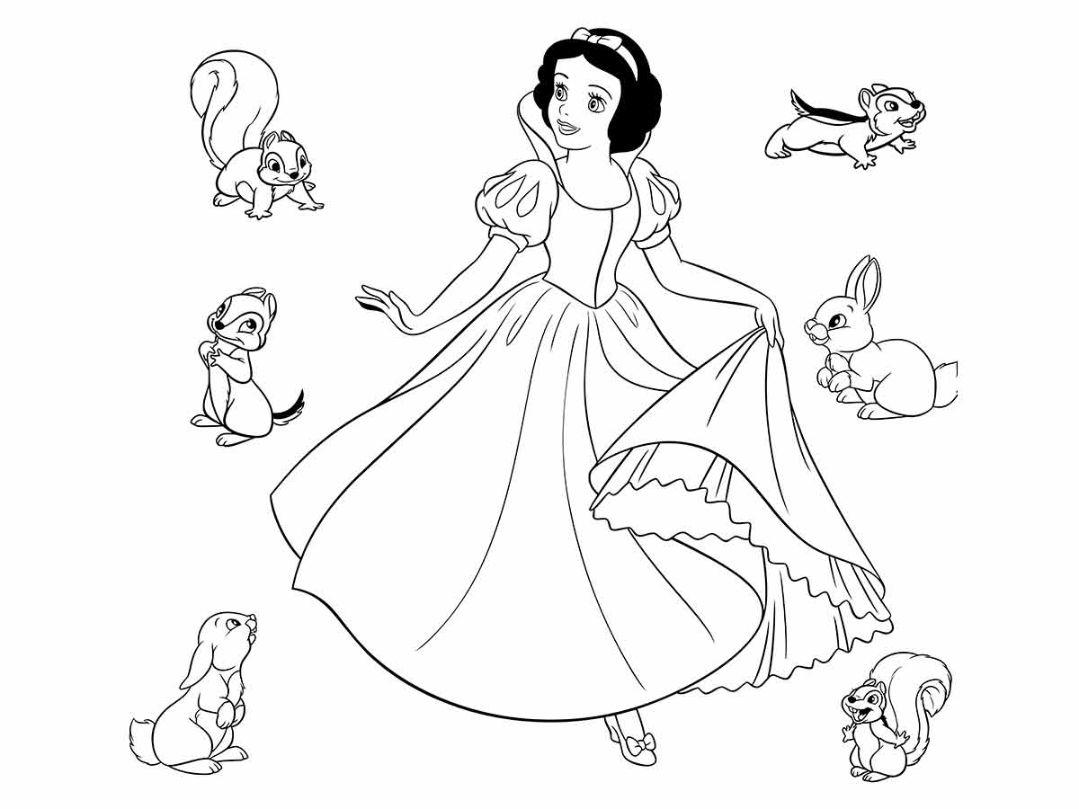 Desenhos para pintar de Branca de Neve