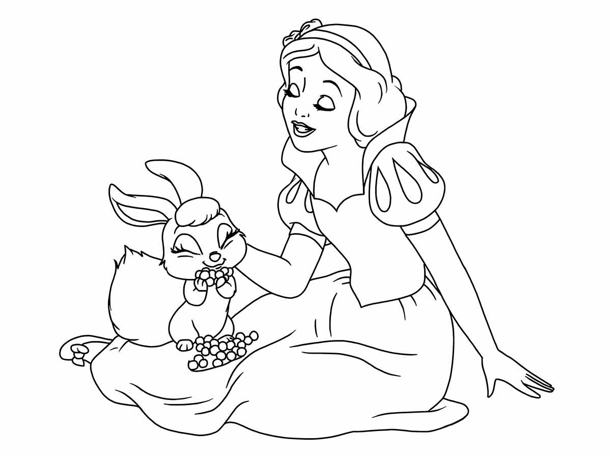 Desenho para pintar de Branca de Neve