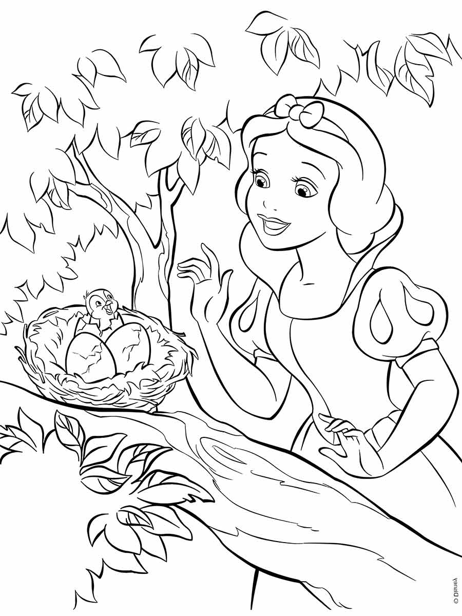 Desenho de Branca de Neve para pintar