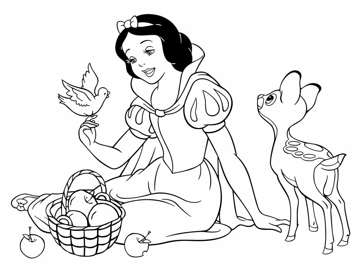 Desenho de Branca de Neve para pintar