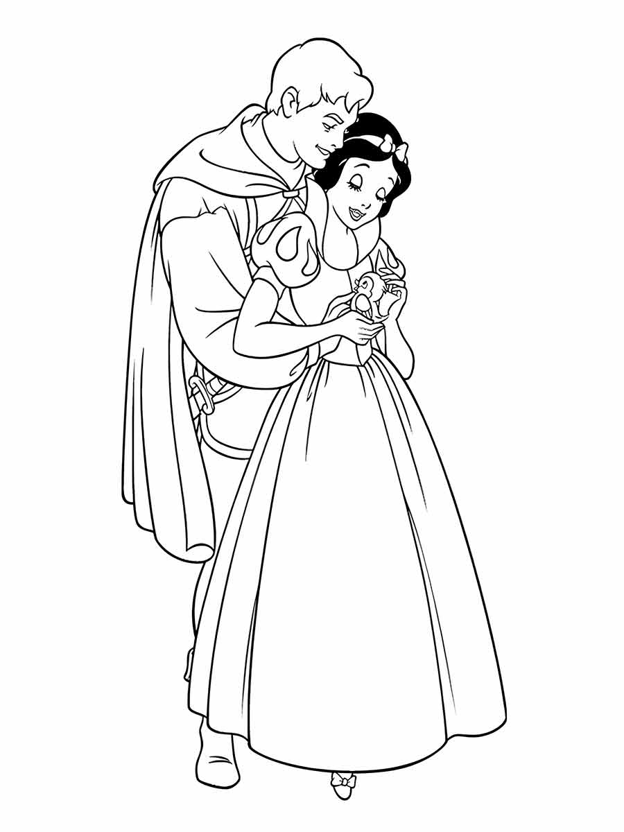 Desenho Branca de Neve para colorir e pintar