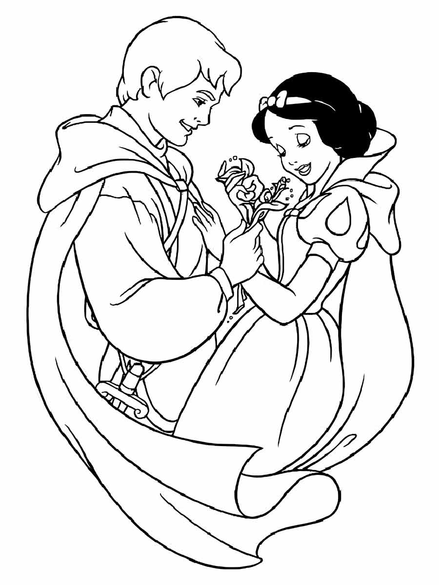 Desenho Branca de Neve para colorir e pintar