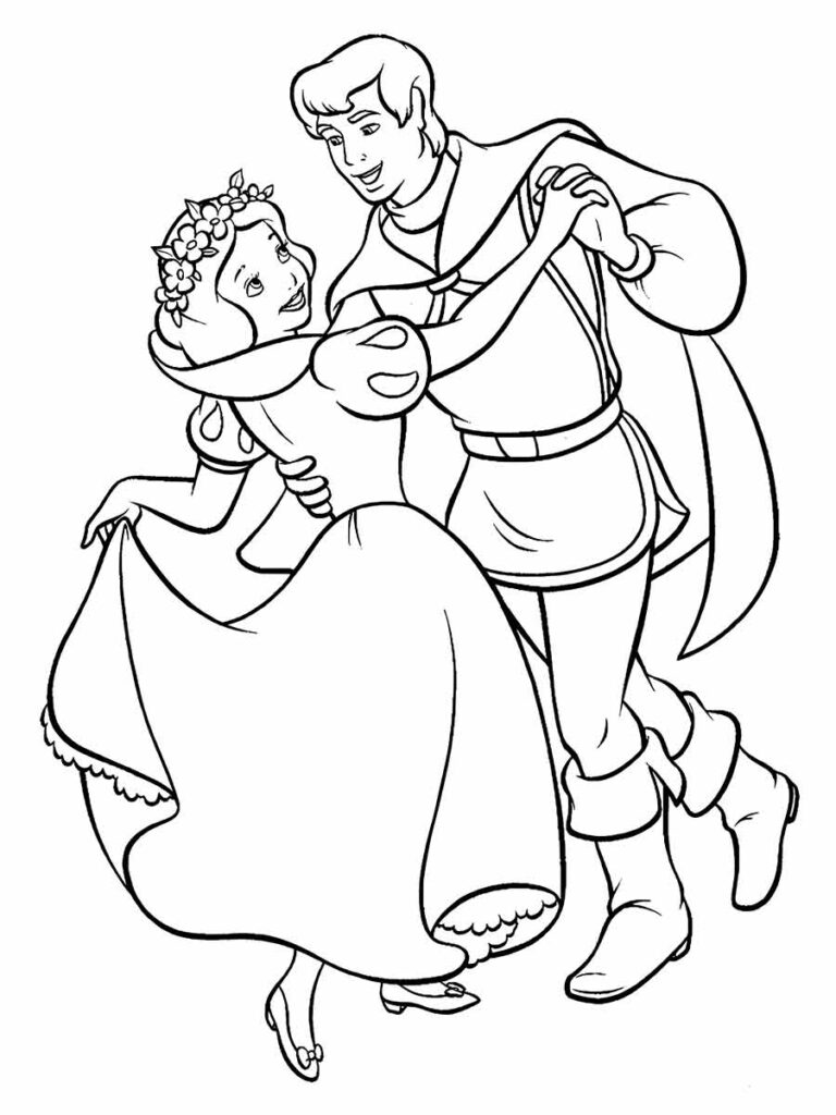 Desenho Educativo de Branca de Neve para colorir