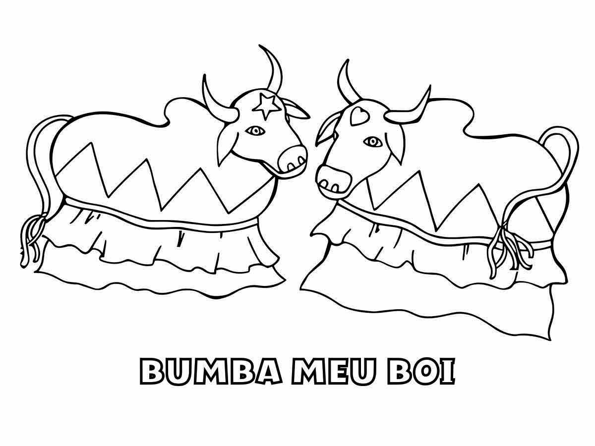 Bumba Meu Boi para imprimir e colorir