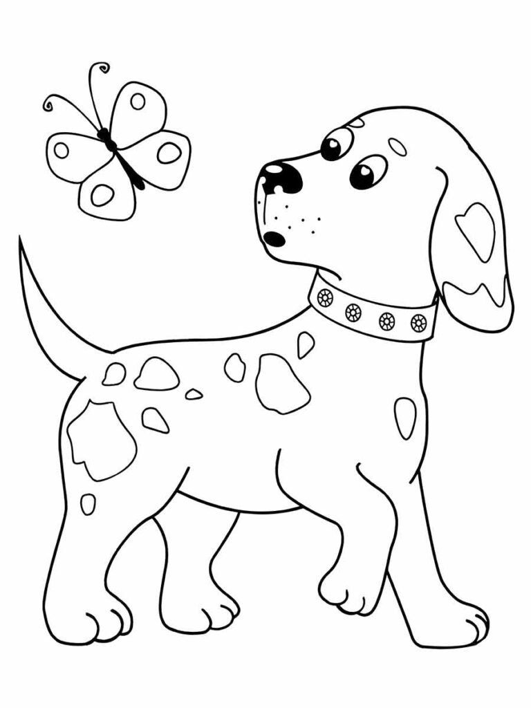 Desenho de cachorro bonito e realista para colorir