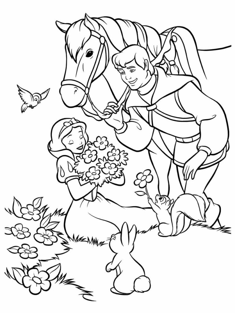 Desenho para colorir de “Cinderela e o Príncipe Encantado