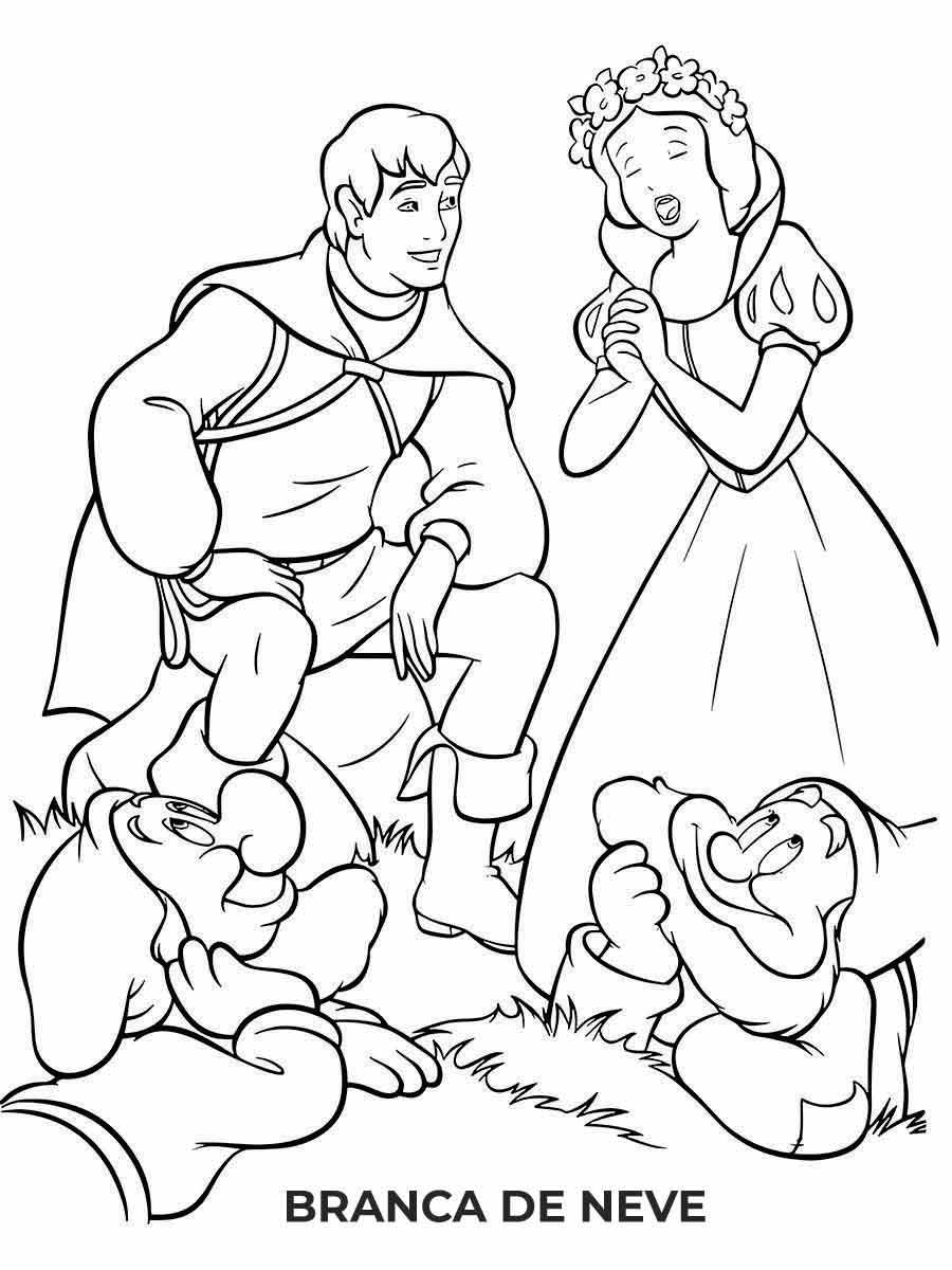 Desenho para imprimir e colorir da Branca de Neve