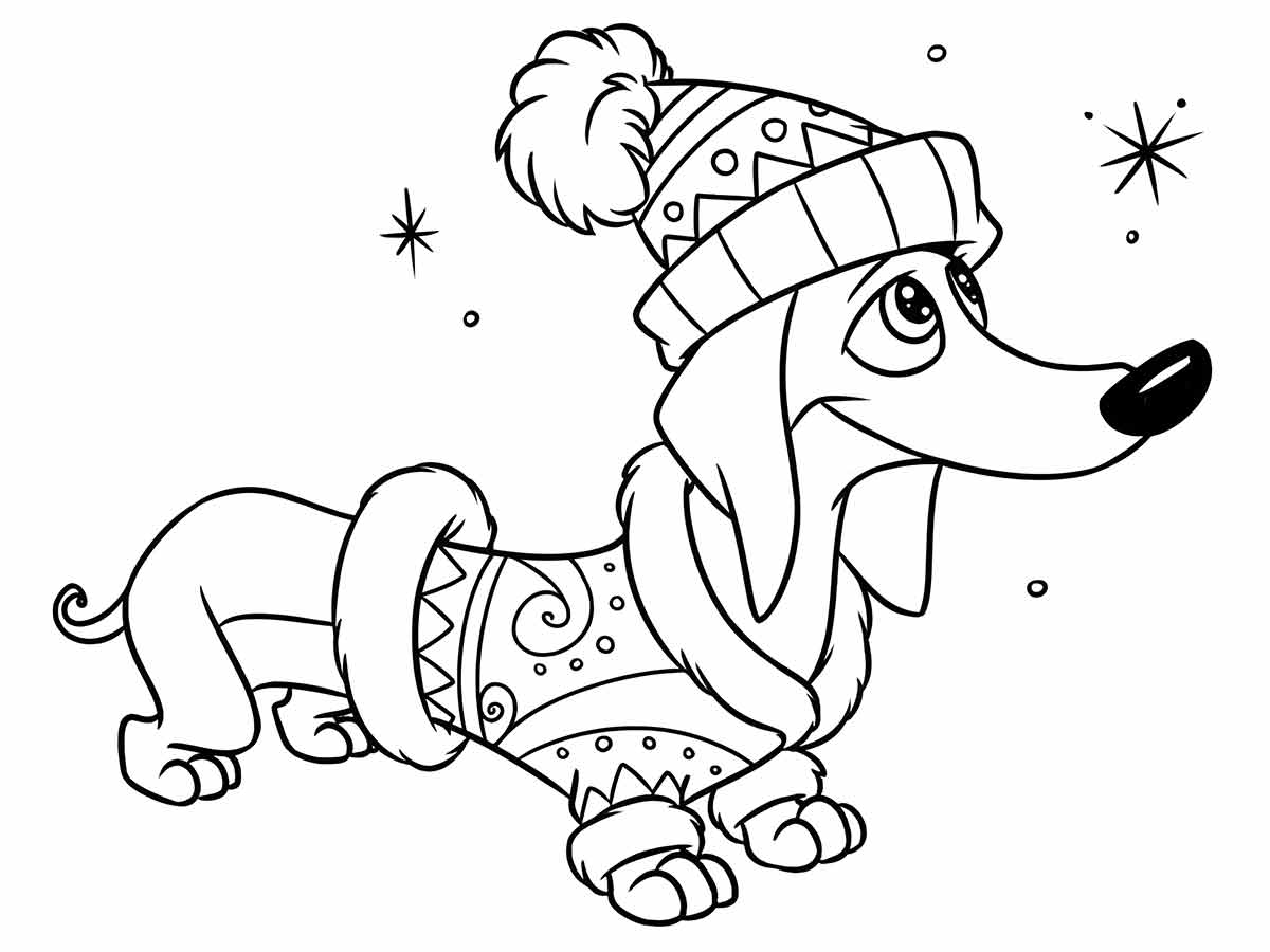 Cachorros para colorir natal