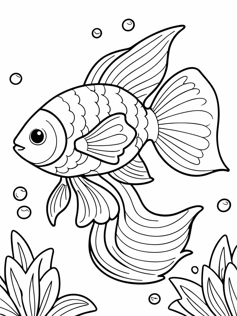 peixe betta para colorir