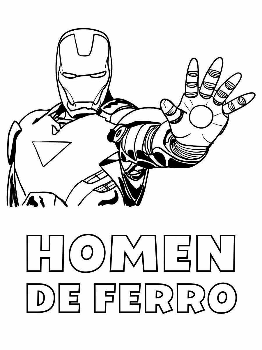 Desenho Homem de Ferro para colorir e imprimir