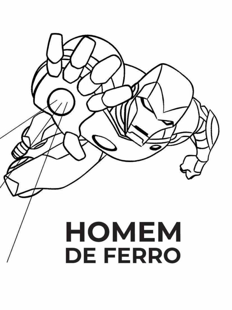 Homem de Ferro para colorir e imprimir