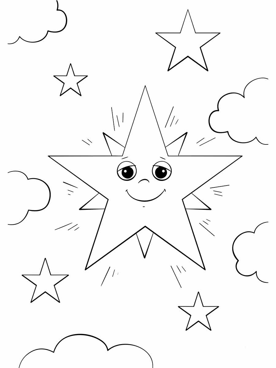 Desenho para colorir de estrela 1