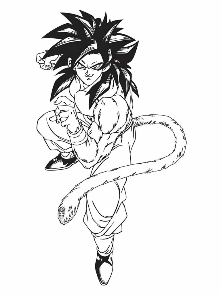 goku para colorir Difícil