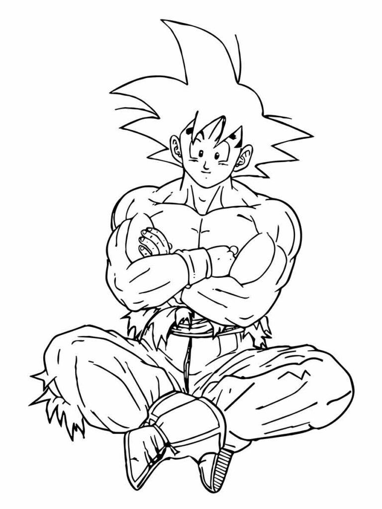 Desenho de goku para colorir e imprimir