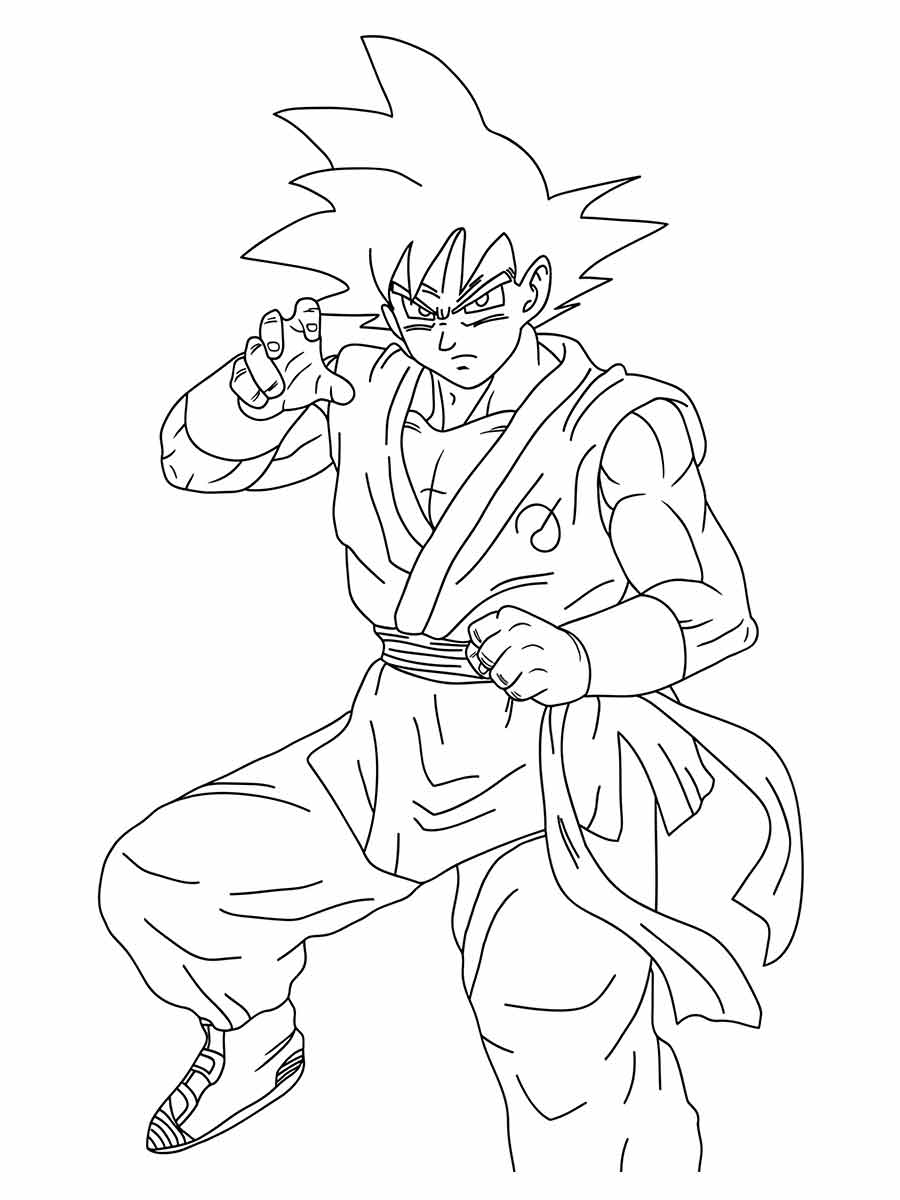 Goku pequeno e Bastão – Desenhos para Colorir, desenho de goku pequeno