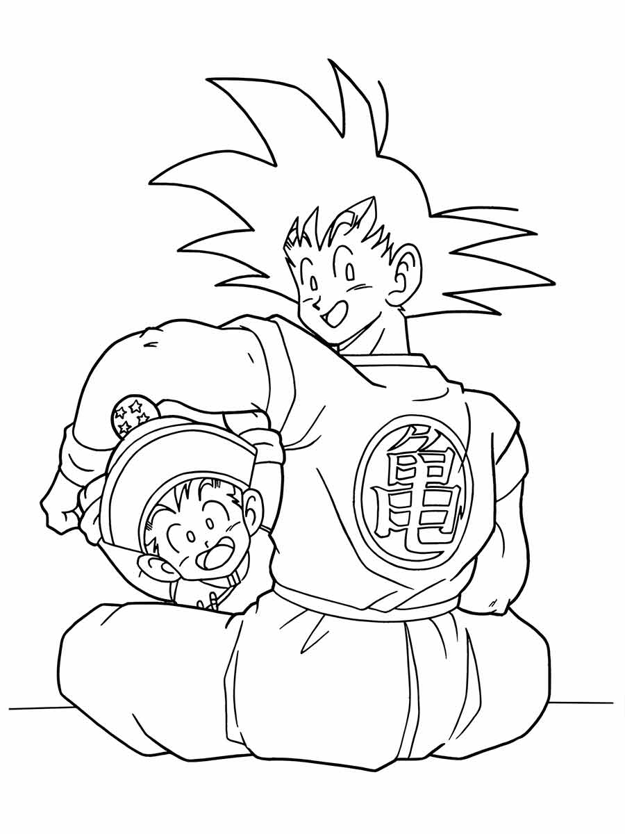 Goku Pequeno  Desenhos para Imprimir e Colorir