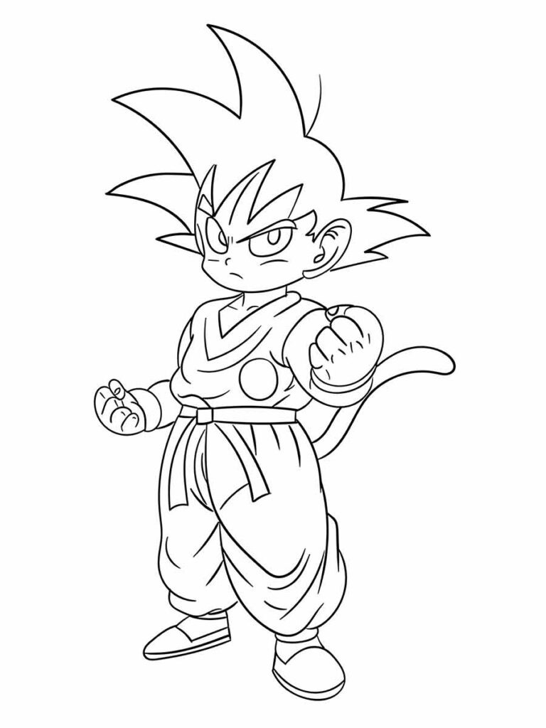 Goku para colorir fácil