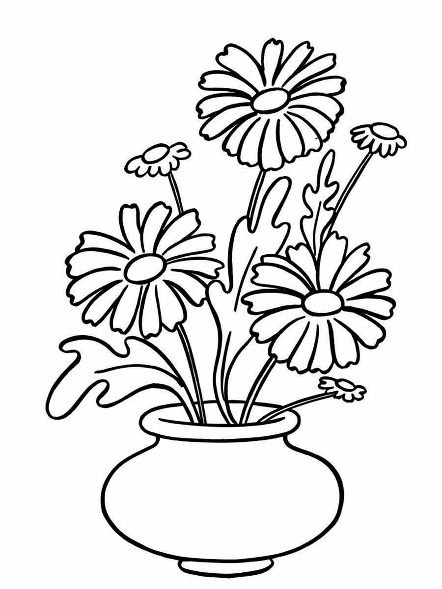 Desenho de Jarro de flores para Colorir - Colorir.com