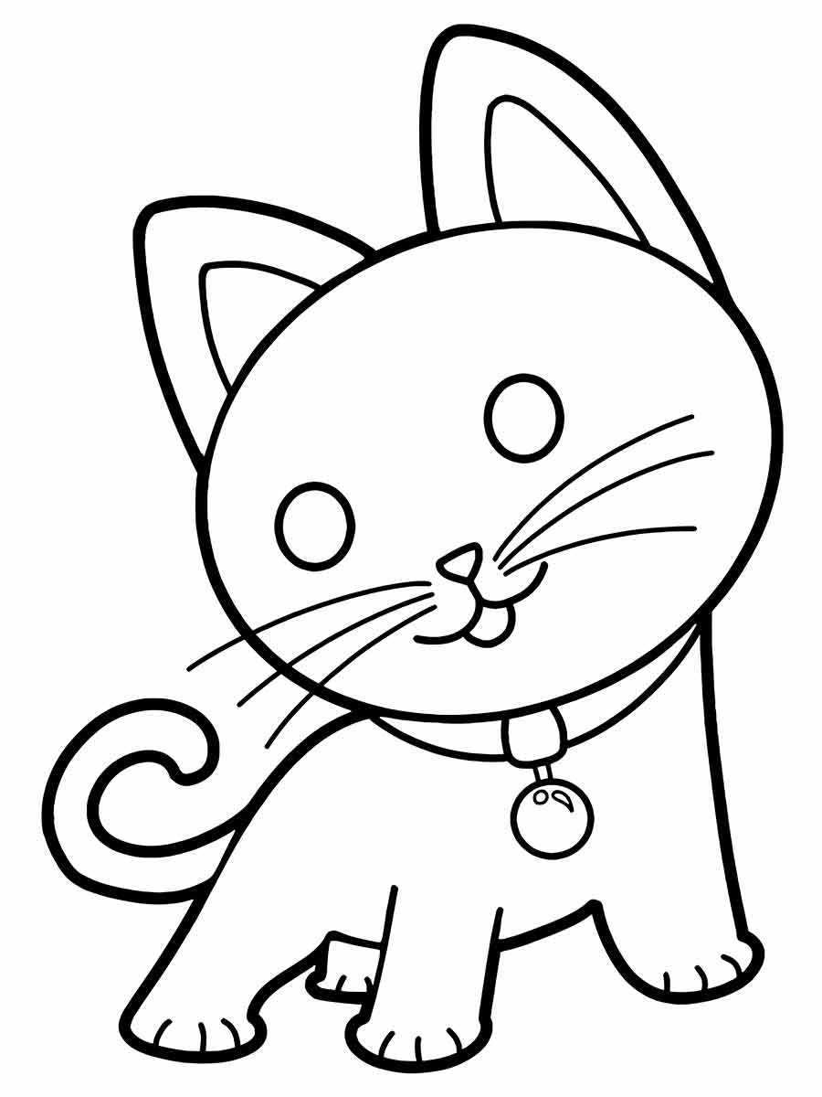 Gato Kawaii para colorir