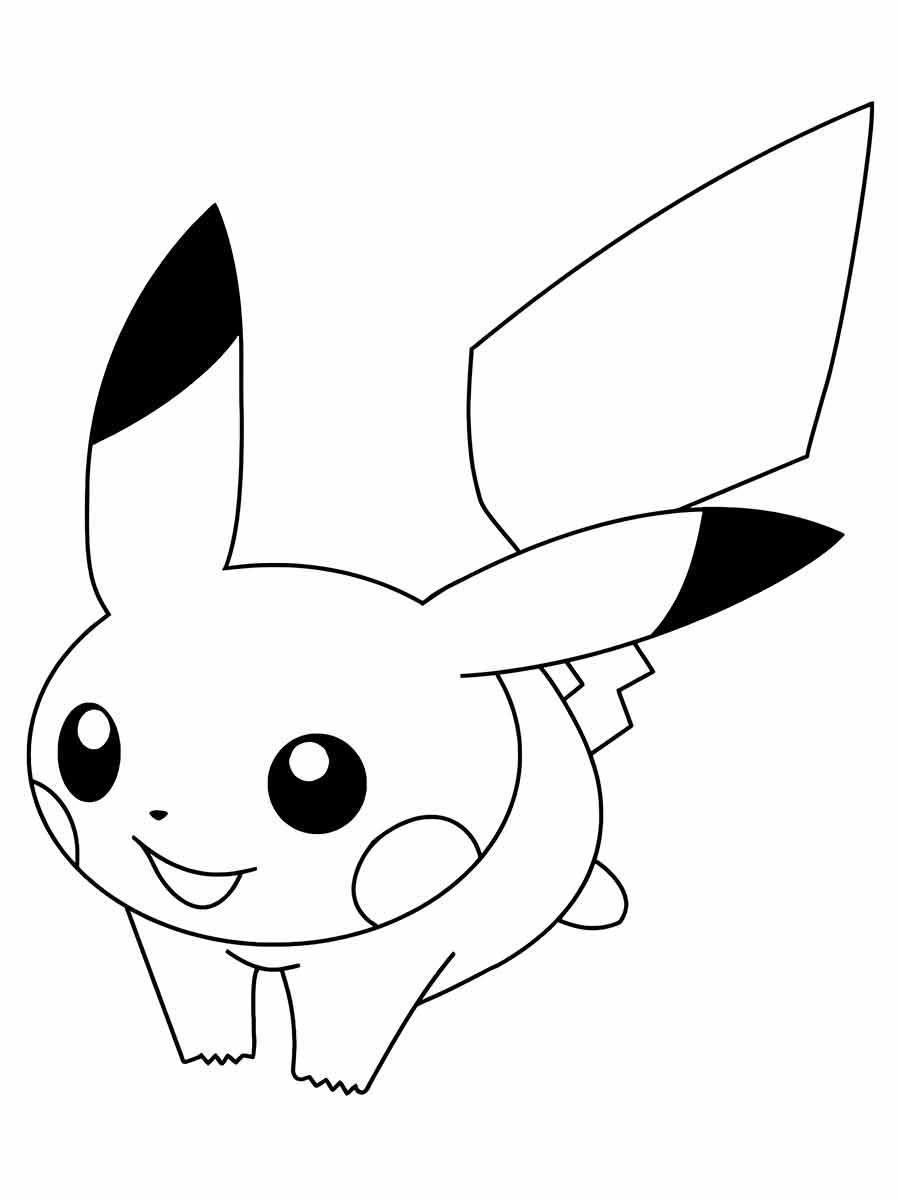 Pikachu Kawaii para colorir