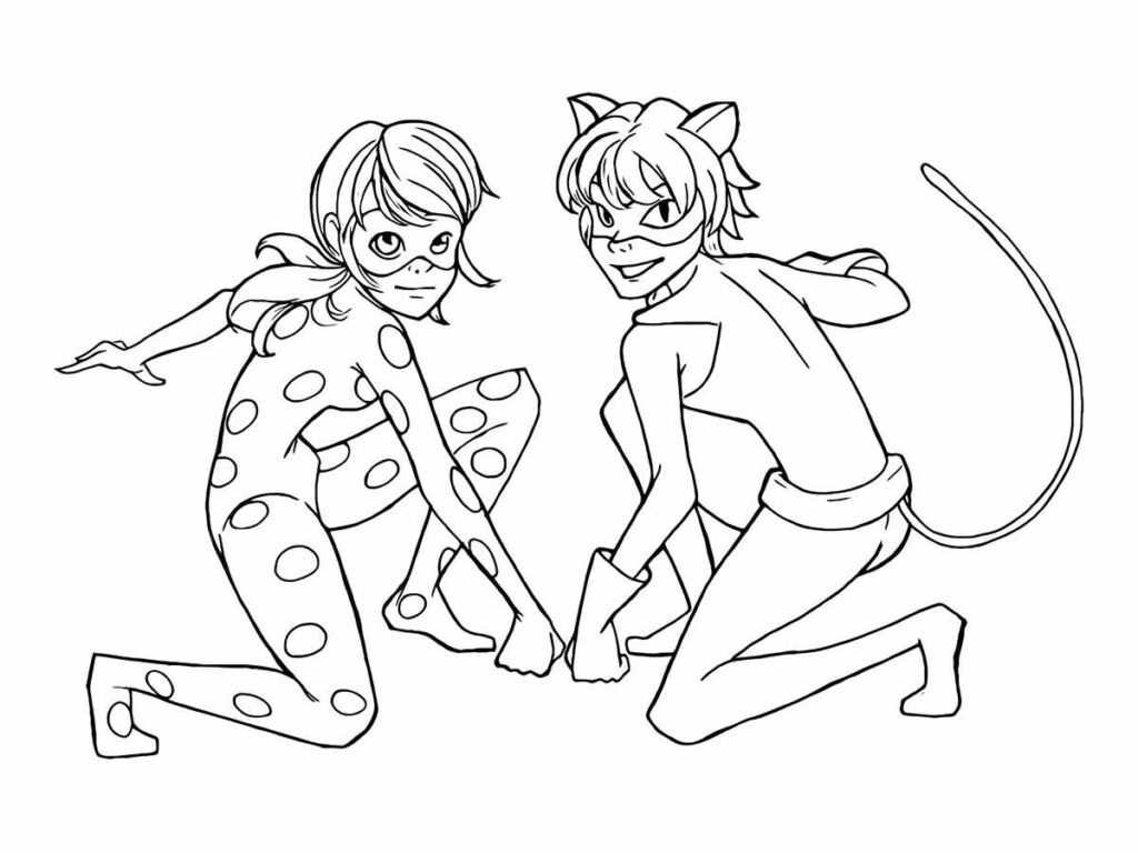 Miraculous Lady bug e Cat noir - Para Imprimir e Colorir  Ladybug coloring  page, Coloring pages, Bug coloring pages