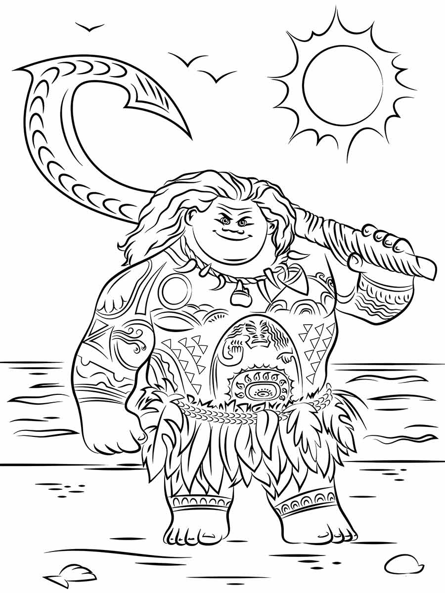 desenho de Maui para colorir