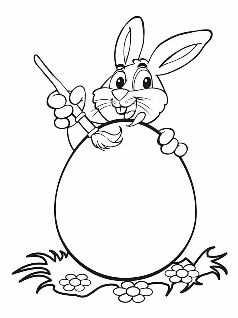 Coelho realista com padrões bonitos - Coelhos - Coloring Pages for Adults