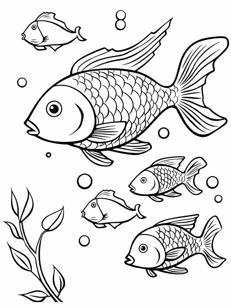 imagens de peixes para colorir