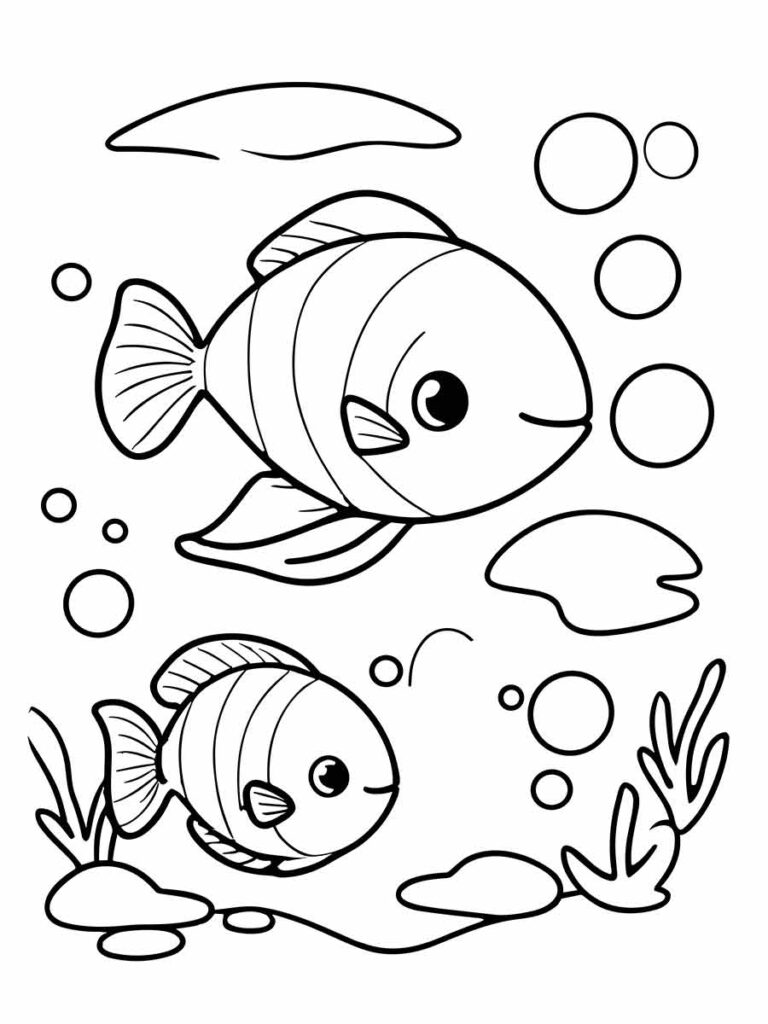 desenho peixes para colorir