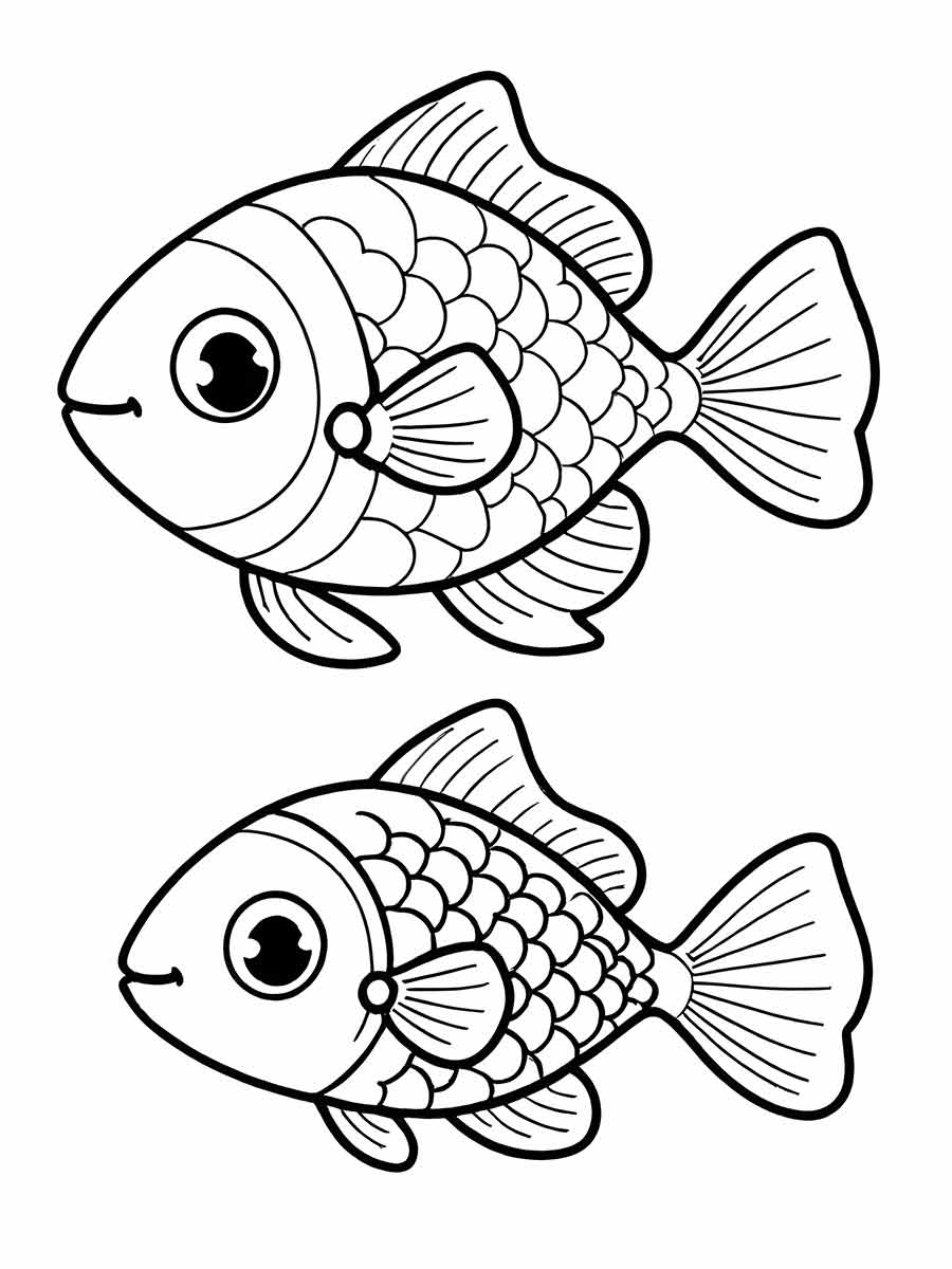 desenho de peixes para pintar e colorir