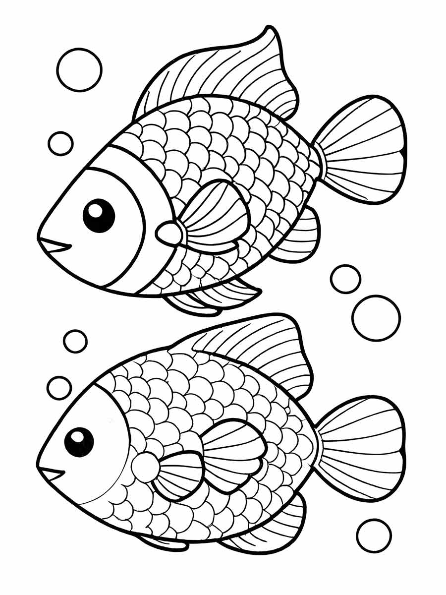 2 peixes para colorir