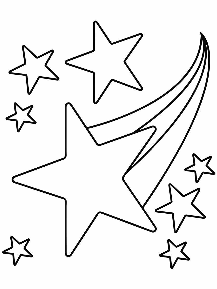 Desenhos de estrelas de natal de kawaii para colorir