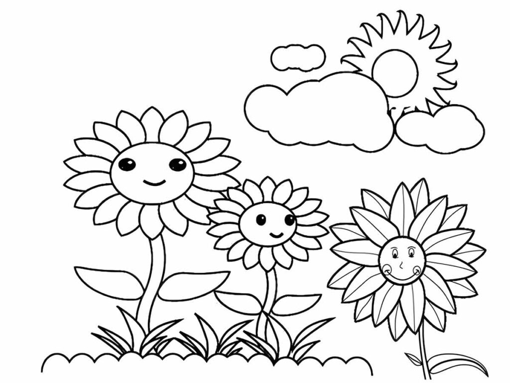 Desenhos para pintar de flores