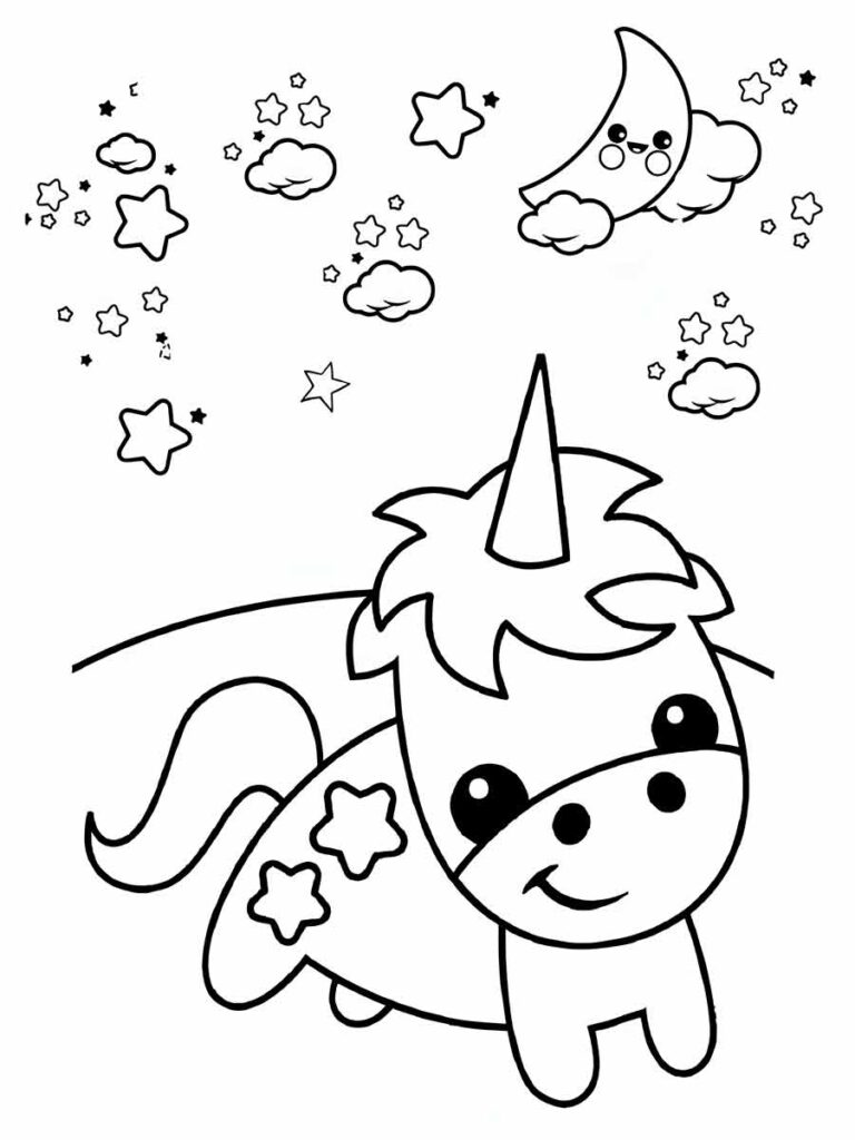 desenhos para colorir kawaii 7  Unicorn coloring pages, Kawaii