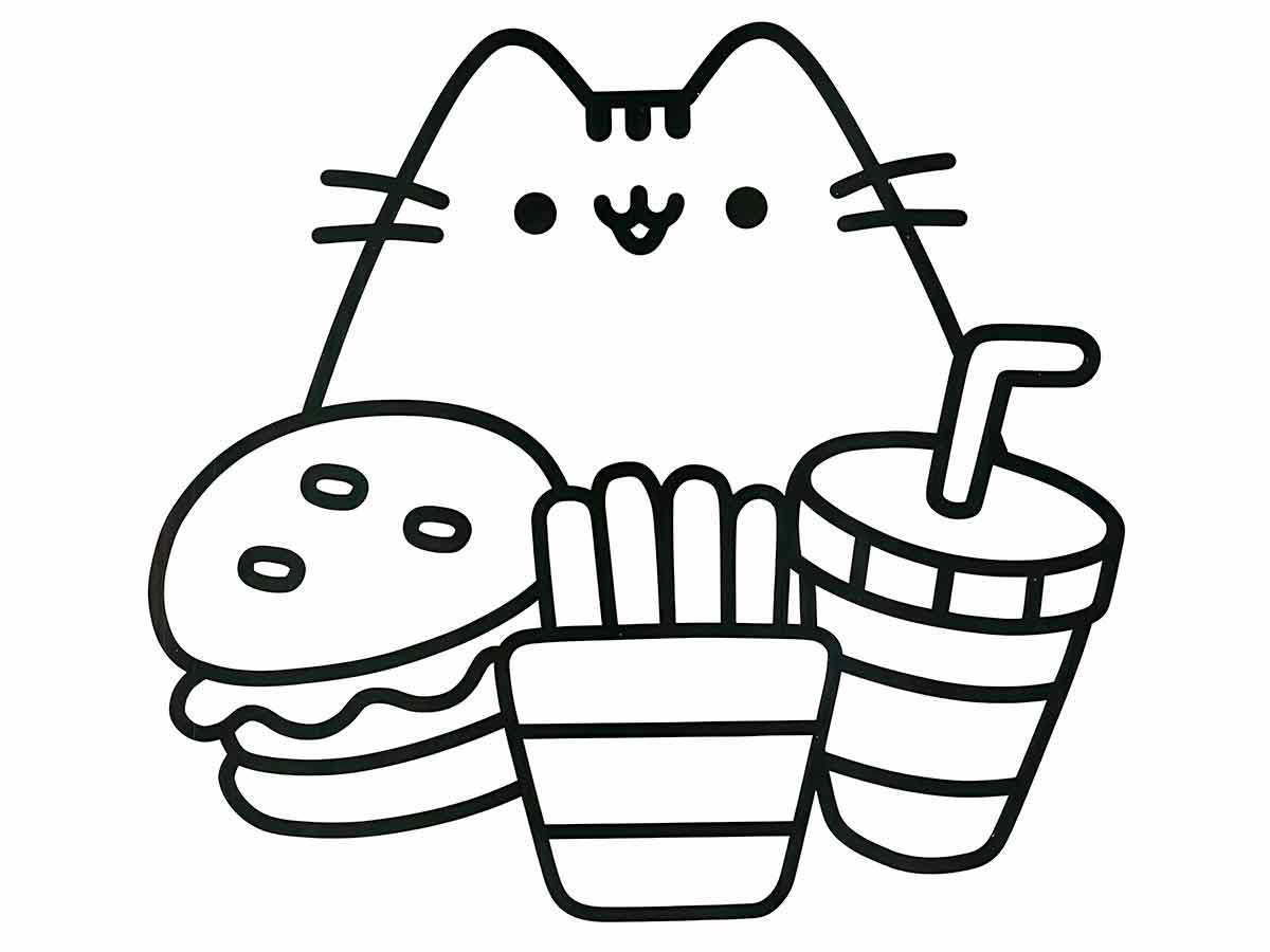 Desenhos comidas Kawaii para colorir