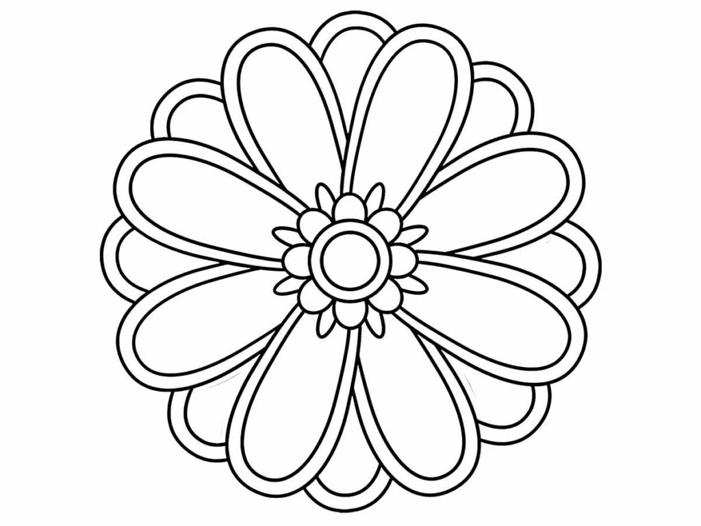 desenho de flor fácil de colorir