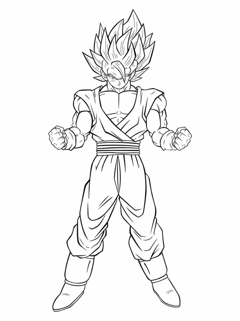 Desenho para colorir de Goku, o lendário guerreiro